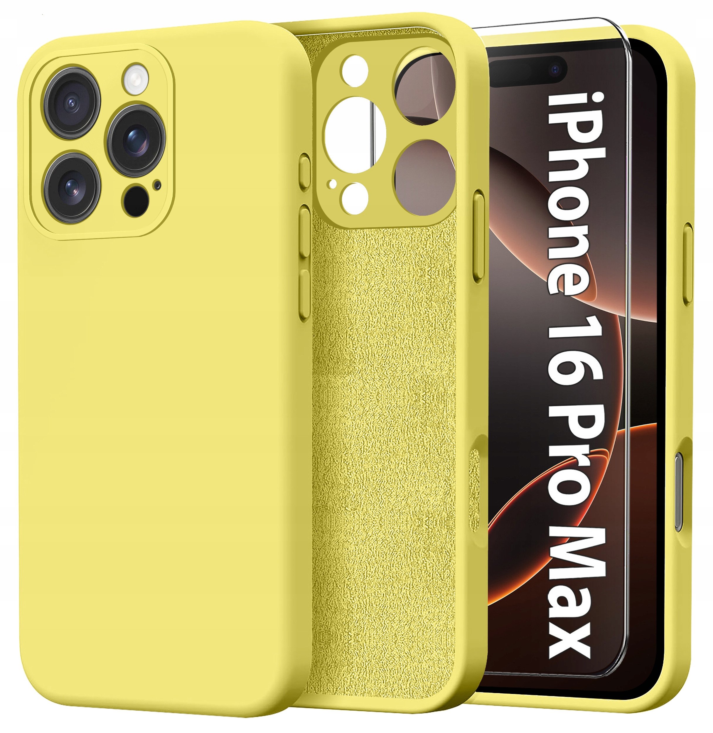 Etui do Apple iPhone 16 Pro Max CASE Silicone ELASTYCZNE + Szkło 9H