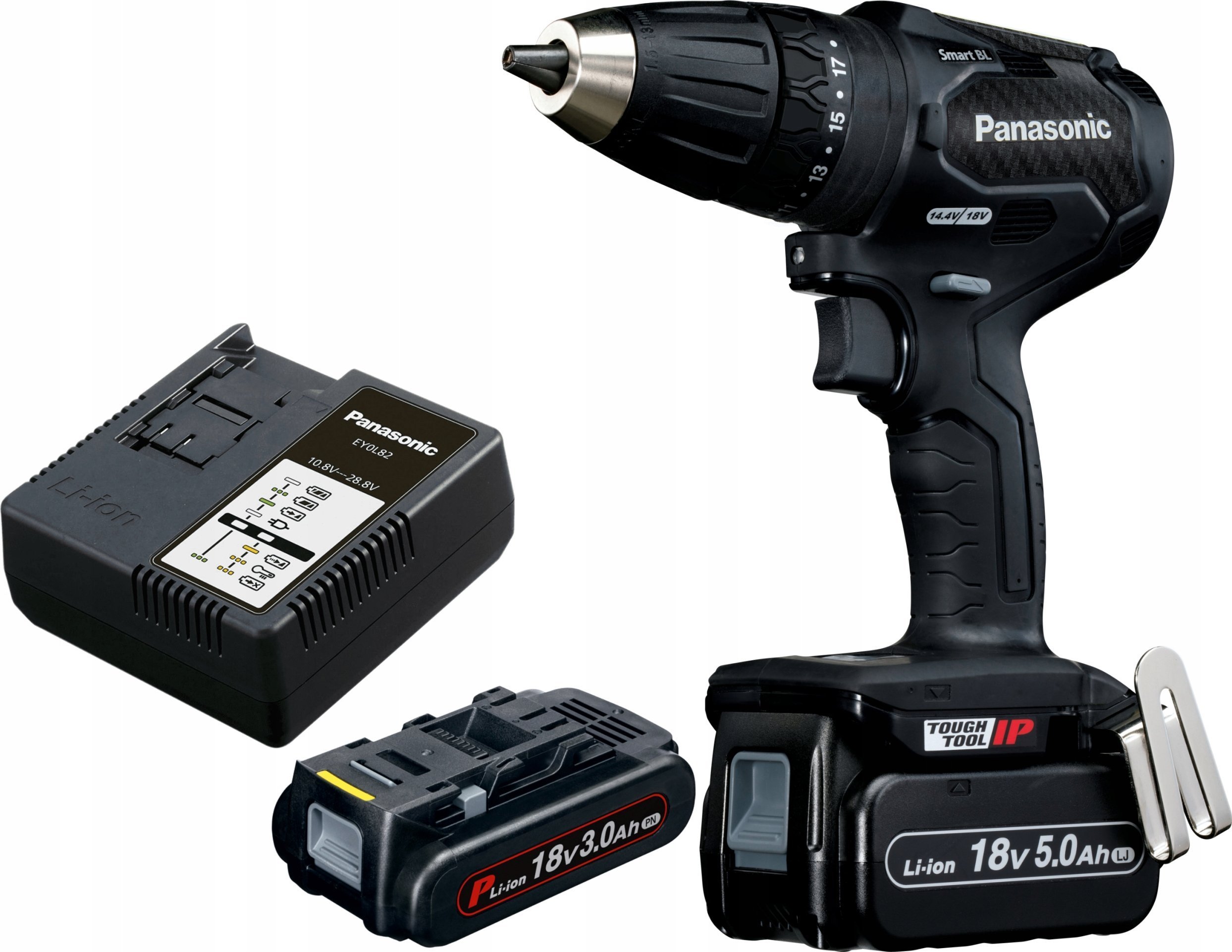 Wiertarko-wkrętarka Panasonic Zestaw Wiertarko - wkrętarka udarowa 2 x 18V/3,0Ah + ładowarka, z walizką (14,4V współpracująca)
