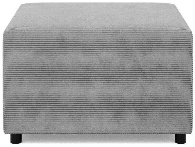 Pufa do salonu, podnóżek, BLOM, sztruks, 71x71x40 cm, jasny szary