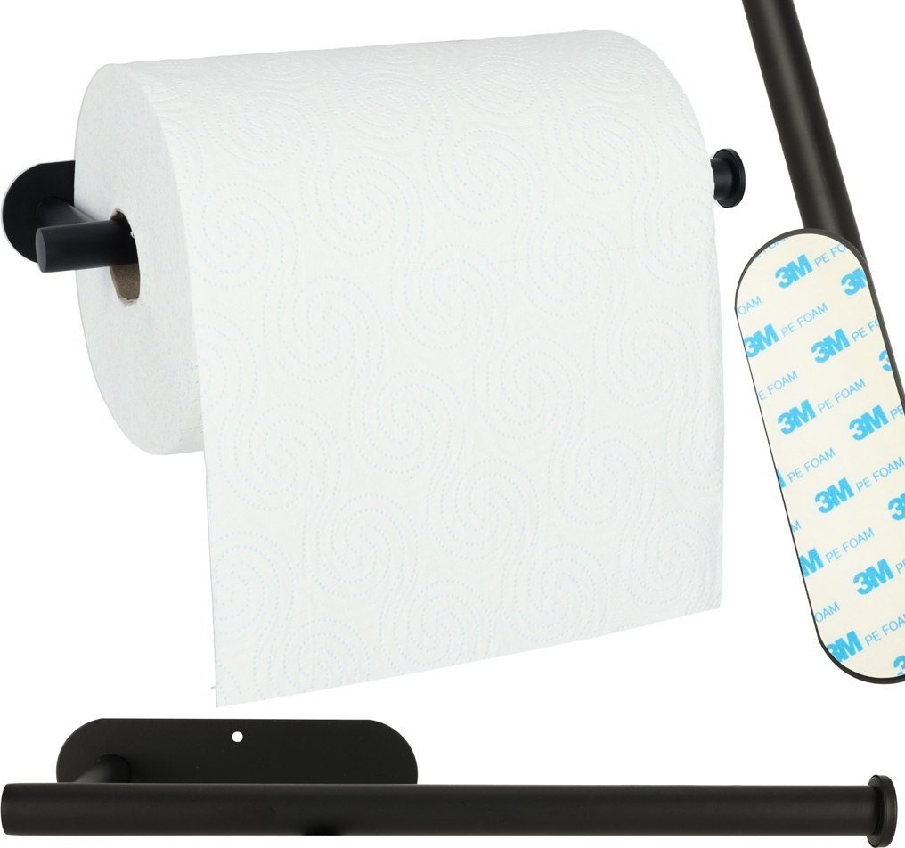 Uchwyt wieszak na ręcznik papier toaletowy czarny
