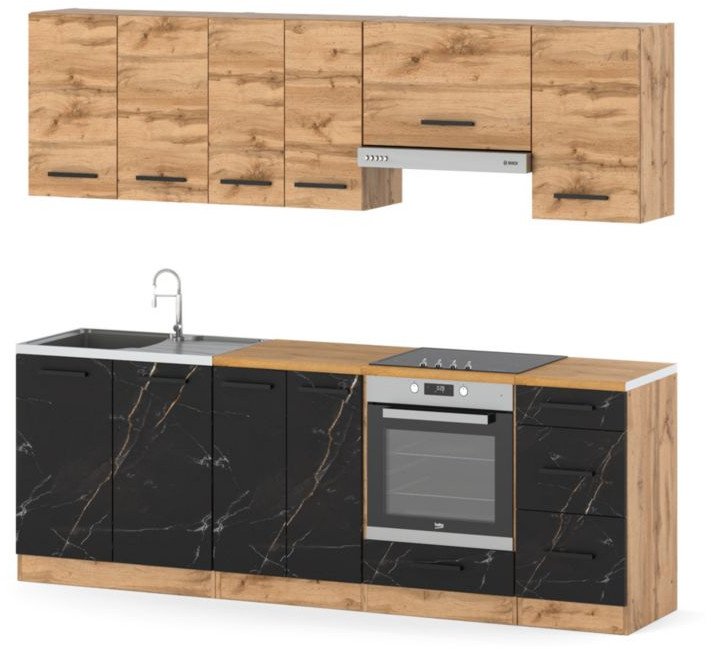 Kuchnia Drewniana 2.4m Modułowa Mała Z Blatem Wotan Wotan San Sebastian