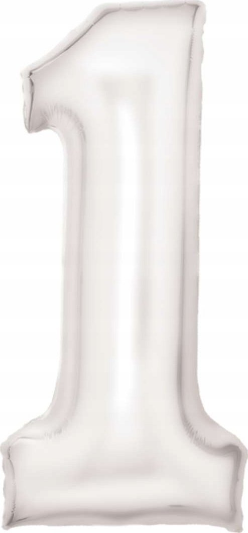 AMSCAN Balon foliowy cyfra 1 satynowa biała 86cm 9917293