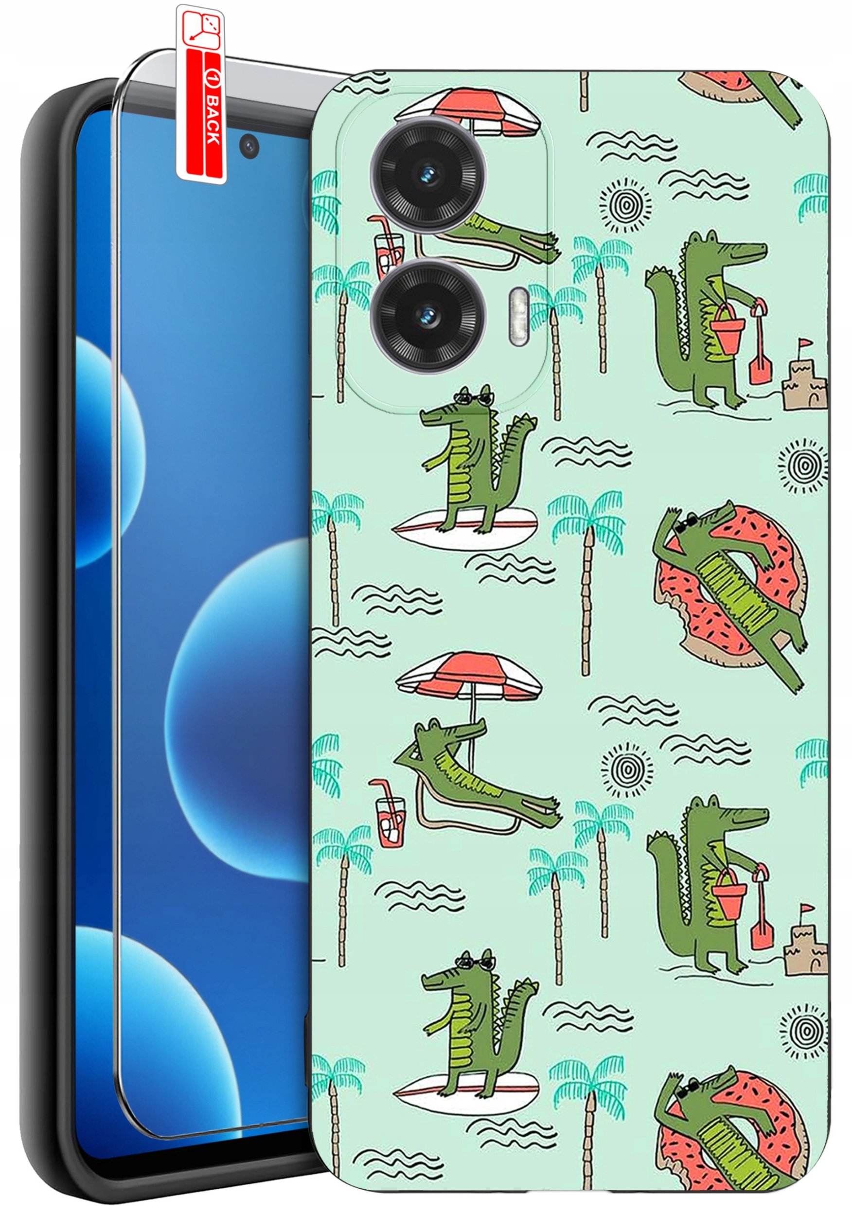 ETUI do Motorola Moto G45 5G | WZORY | SILIKONOWE MATT CASE + SZKŁO 9H