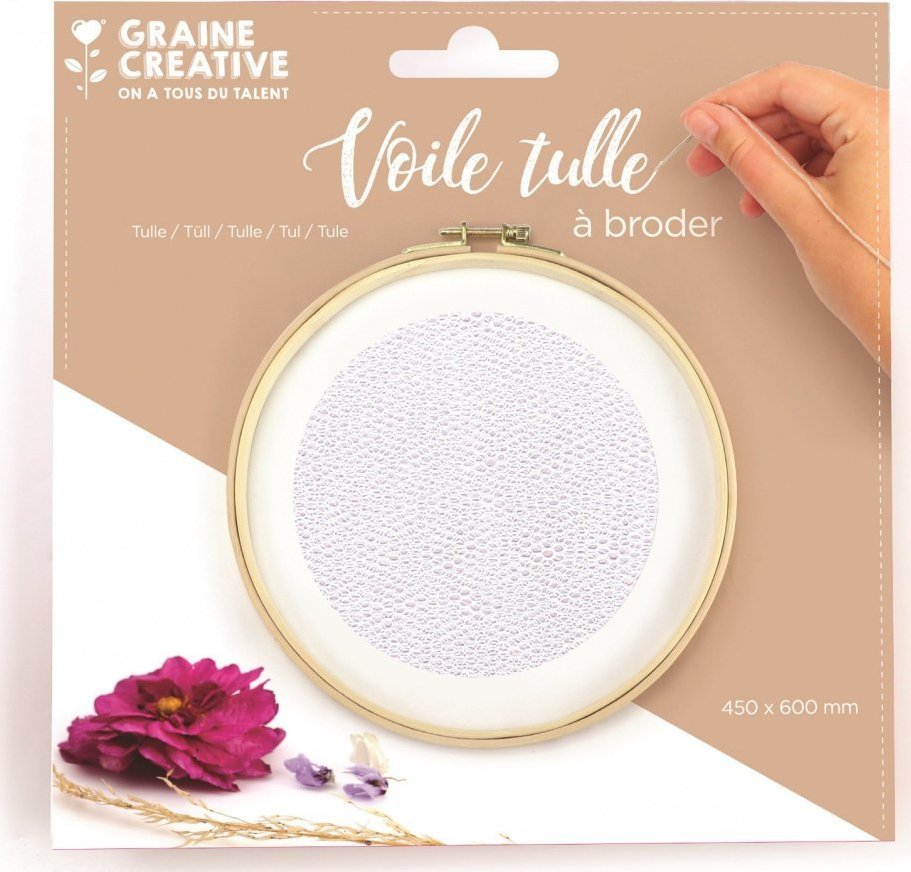 Tiul biały do wyszywania 60x45 cm