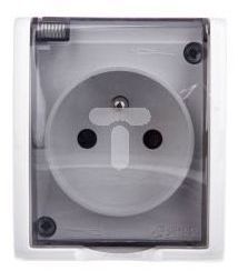 Kontakt-Simon Aquarius Gniazdo hermetyczne z/u 16A IP54 z przesłoną torów (WMQW-33111x-1011)
