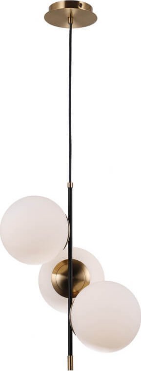 Lampa wisząca Italux Lampa wisząca Stelia balls nad łóżko balls mosiądz czarna