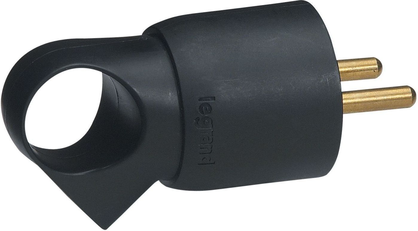 Legrand Wtyczka z uziemieniem i uchytem 16A 2P+Z 230V czarna (50107)