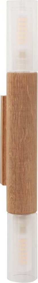 Kinkiet Zumaline Ścienna lampa sypialniana Madera nowoczesna szklana drewno