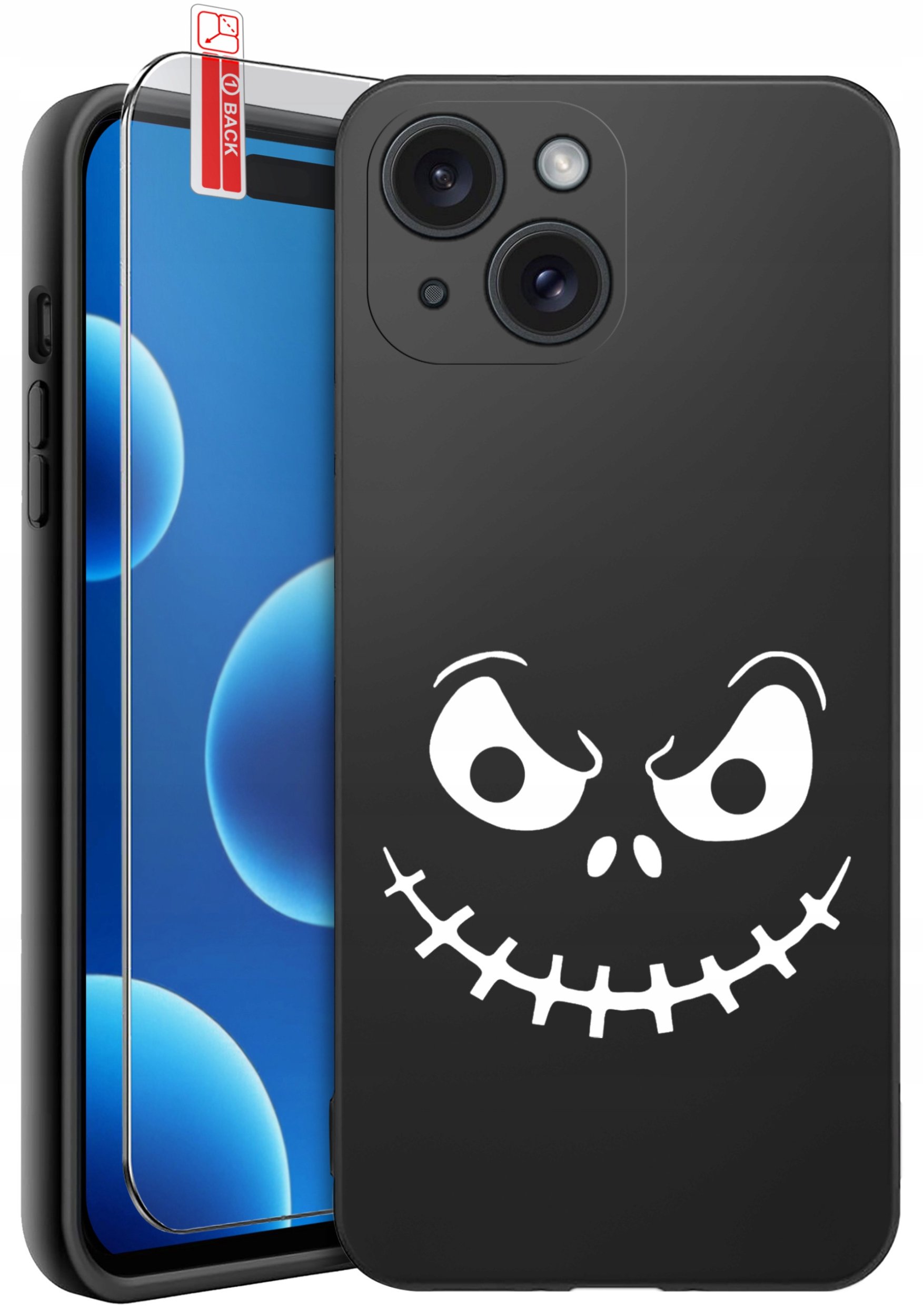 ETUI do iPhone 15 | WZORY | SILIKONOWE MATT CASE + SZKŁO 9H