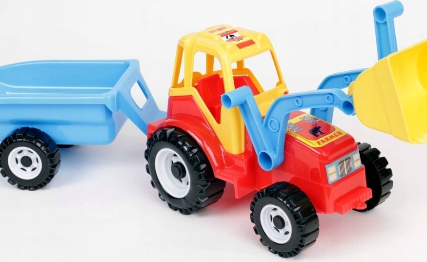CHOIŃSKI Traktor z łyżką i przyczepą z klockami. CHOIŃSKI mix cena za 1szt