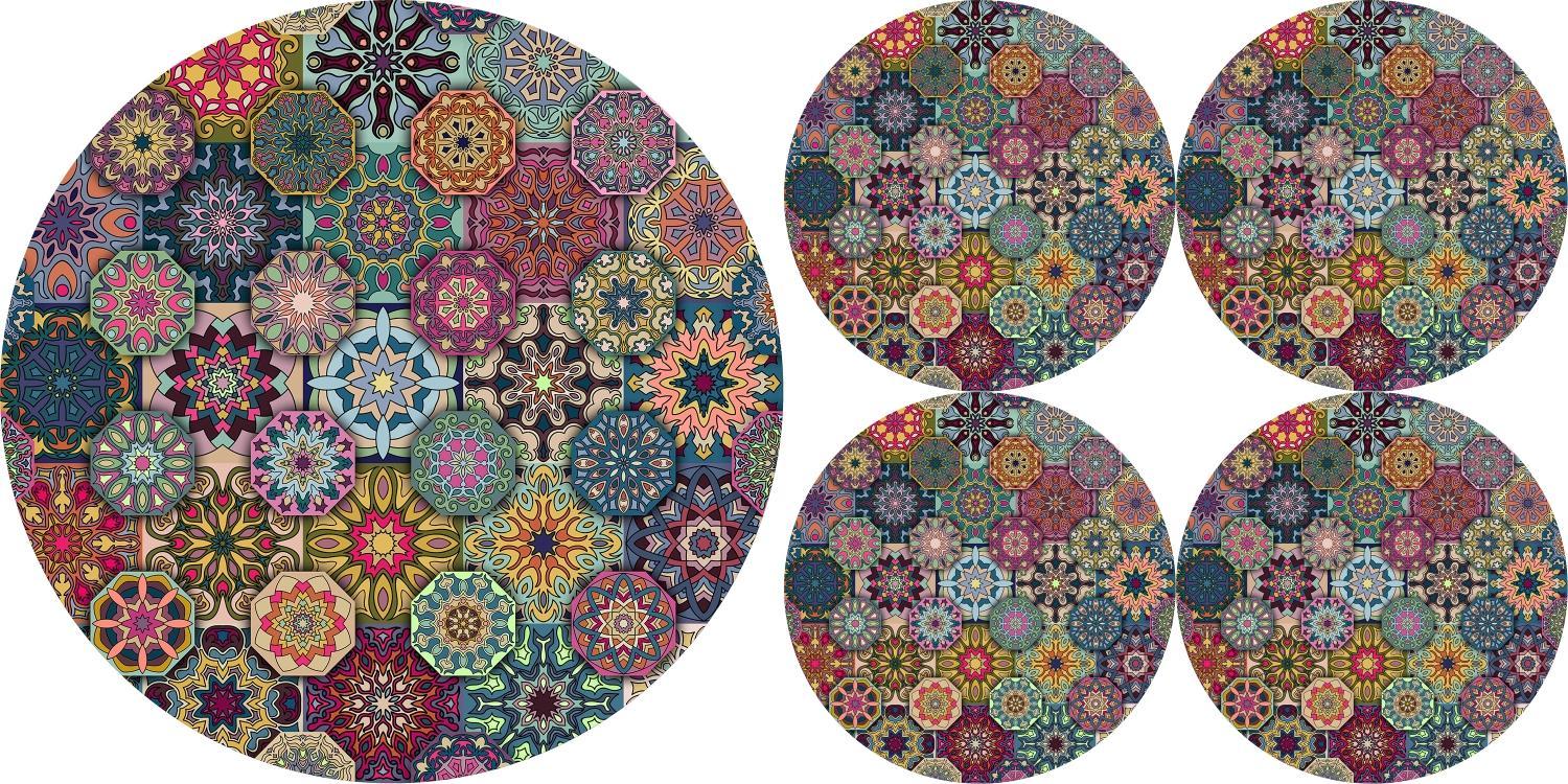 Bertoni-arco Zestaw podkładek na stół okrągłych 1+4 - VALENCIA