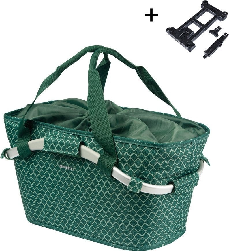 Torba na bagażnik BASIL FLAIR CARRY ALL REAR BASKET, MIK z adapterem do mocowania, 22L, Wodoodporna, Green (NEW 2025)