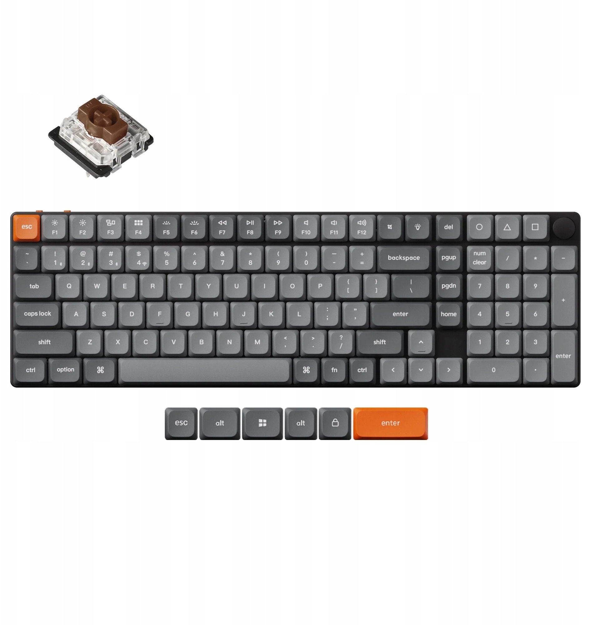 Klawiatura Keychron K17 Max QMK Wireless Custom Mechanical Keyboard RGB Backlight (Hot-Swappable) / Low Profile Gateron Mechanical / Brown
