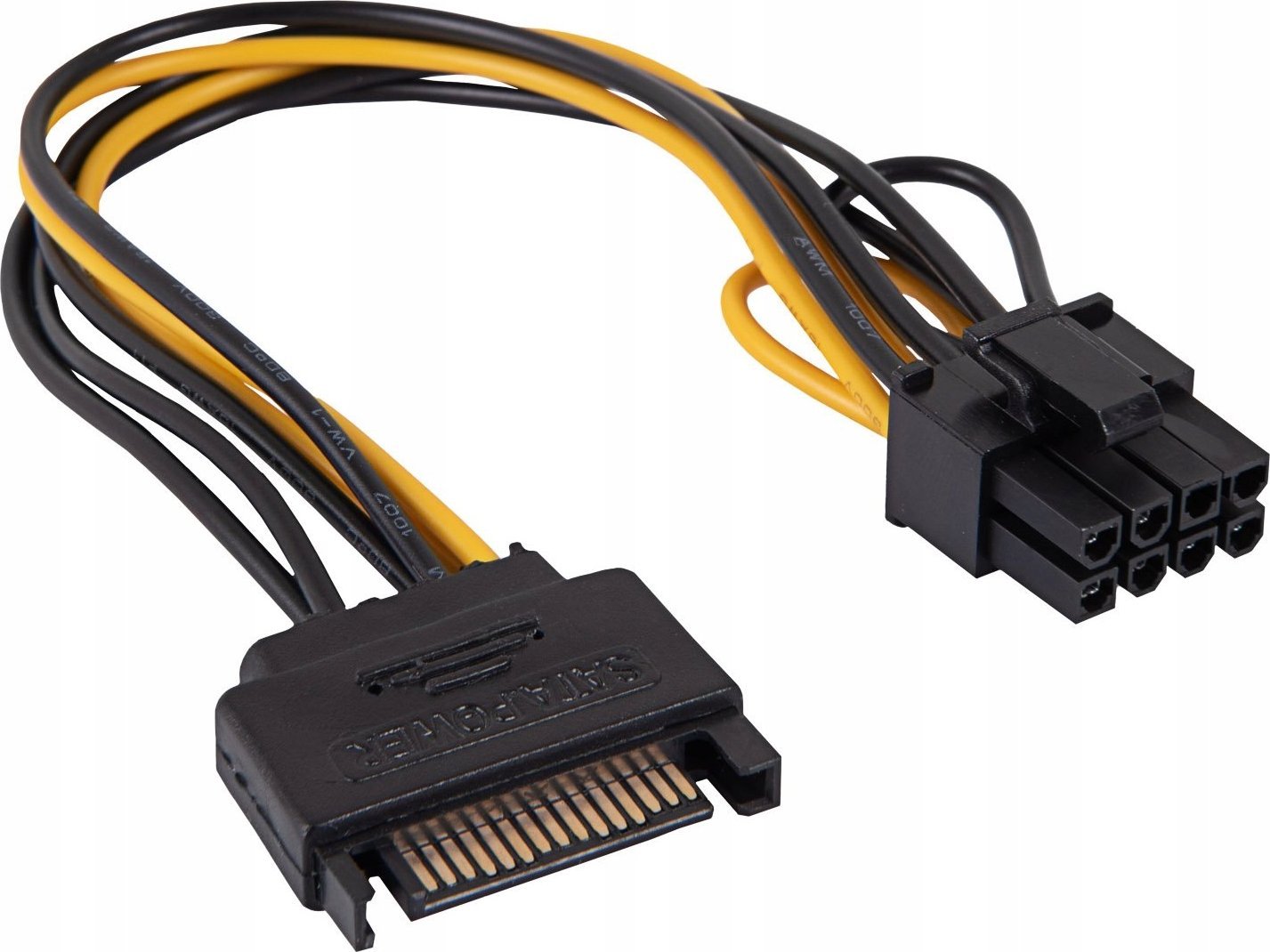 Kabel zasilający Akyga Adapter z kablem Akyga AK-CA-80 PCI-E 6+2pin (m) / SATA (m) 15cm