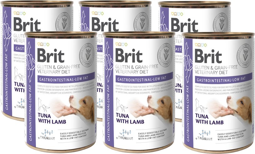 BRIT GF Veterinary Diets Dog Gastrointestinal Low Fat 6x400g- -karma mokra dla psa