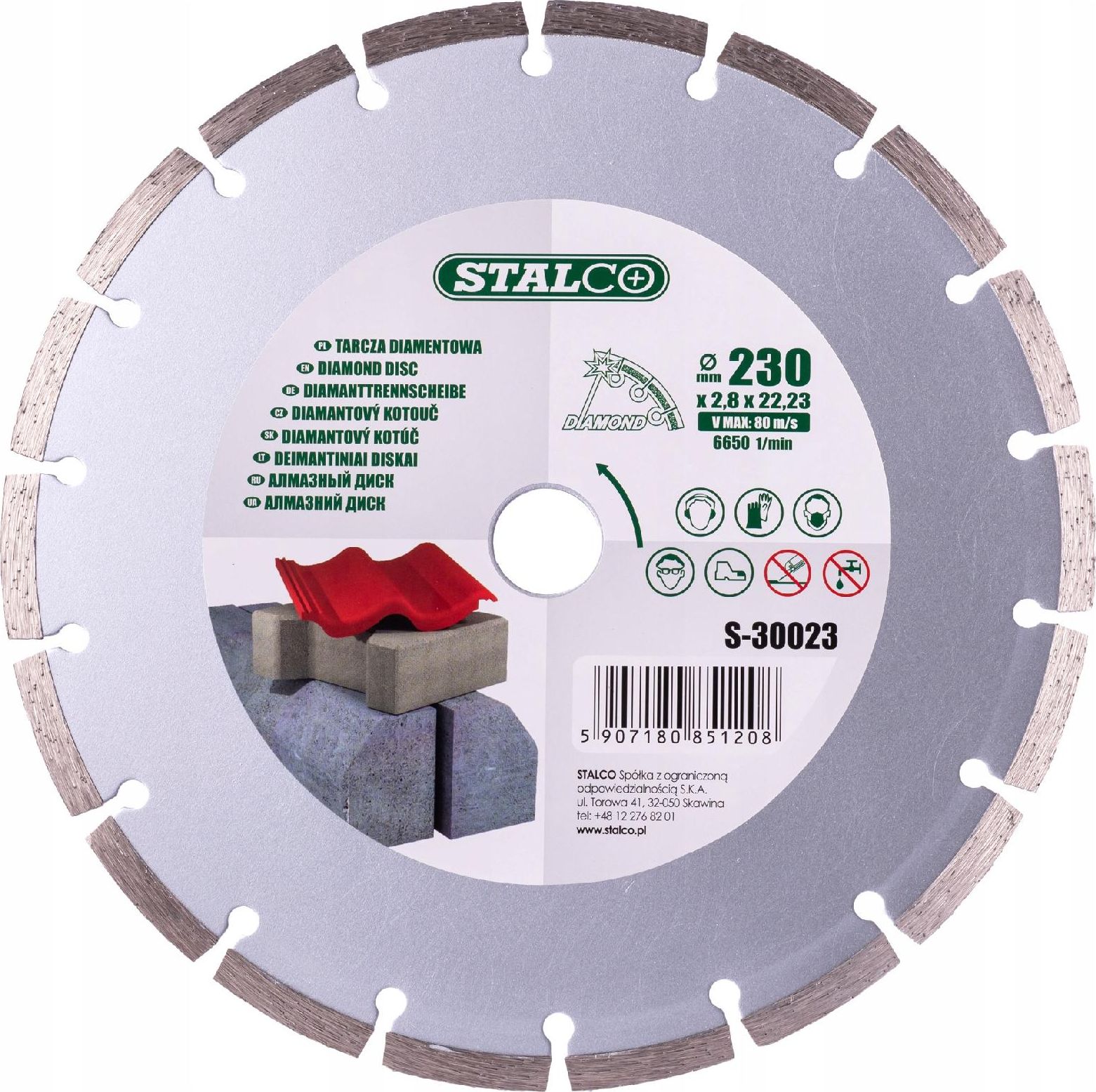 Stalco Tarcza Diamentowa Do Kamienia Betonu Kostki 230 Mm