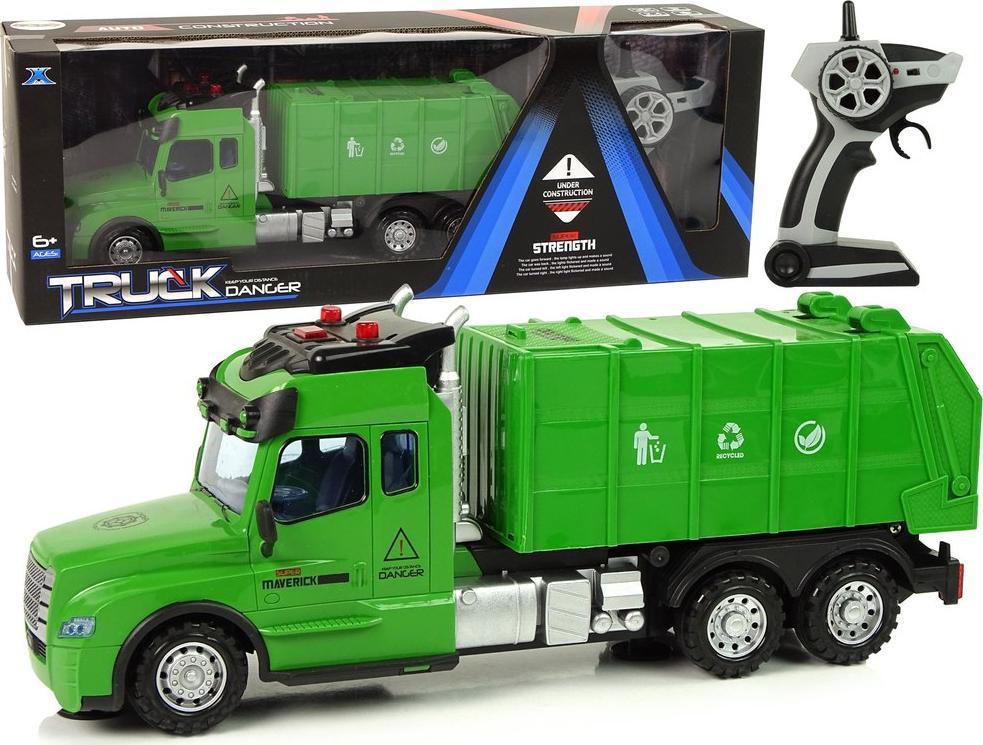 Lean Sport Zdalnie Sterowana Śmieciarka Pilot 2,4G Światła Dźwięki Zielona