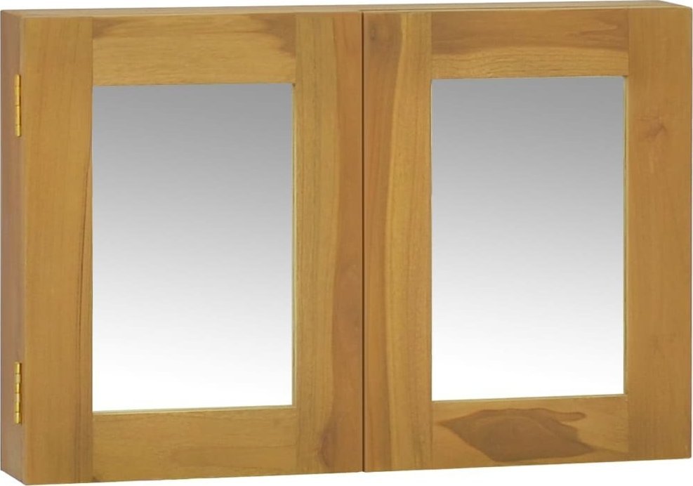 vidaXL Szafka z lustrem, 60x10x40 cm, lite drewno tekowe