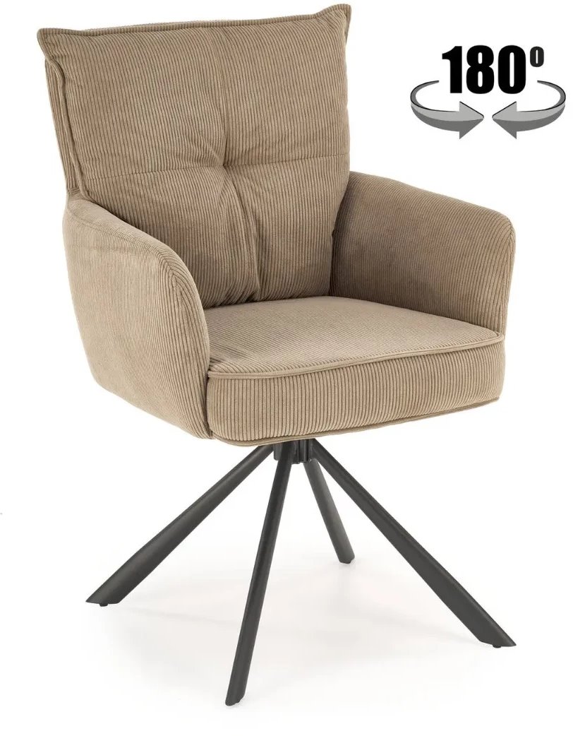 Krzesło tapicerowane K528 cappuccino obracane HALMAR
