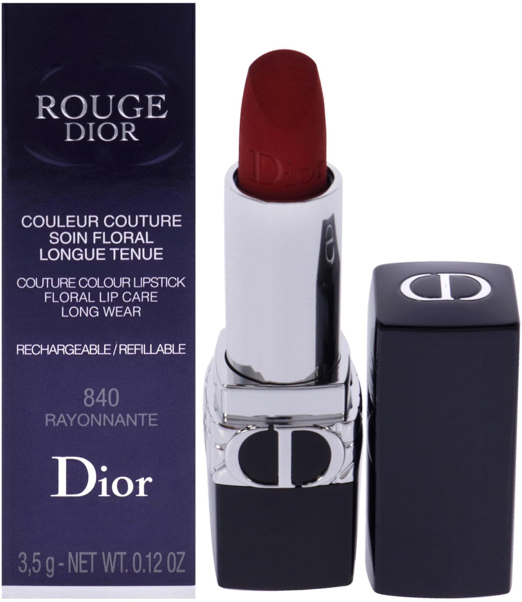 Christian Dior, Couture Colour, Velvet, Cream Lipstick, 840, Rayonnante, Refillable, 3.5 ml For Women