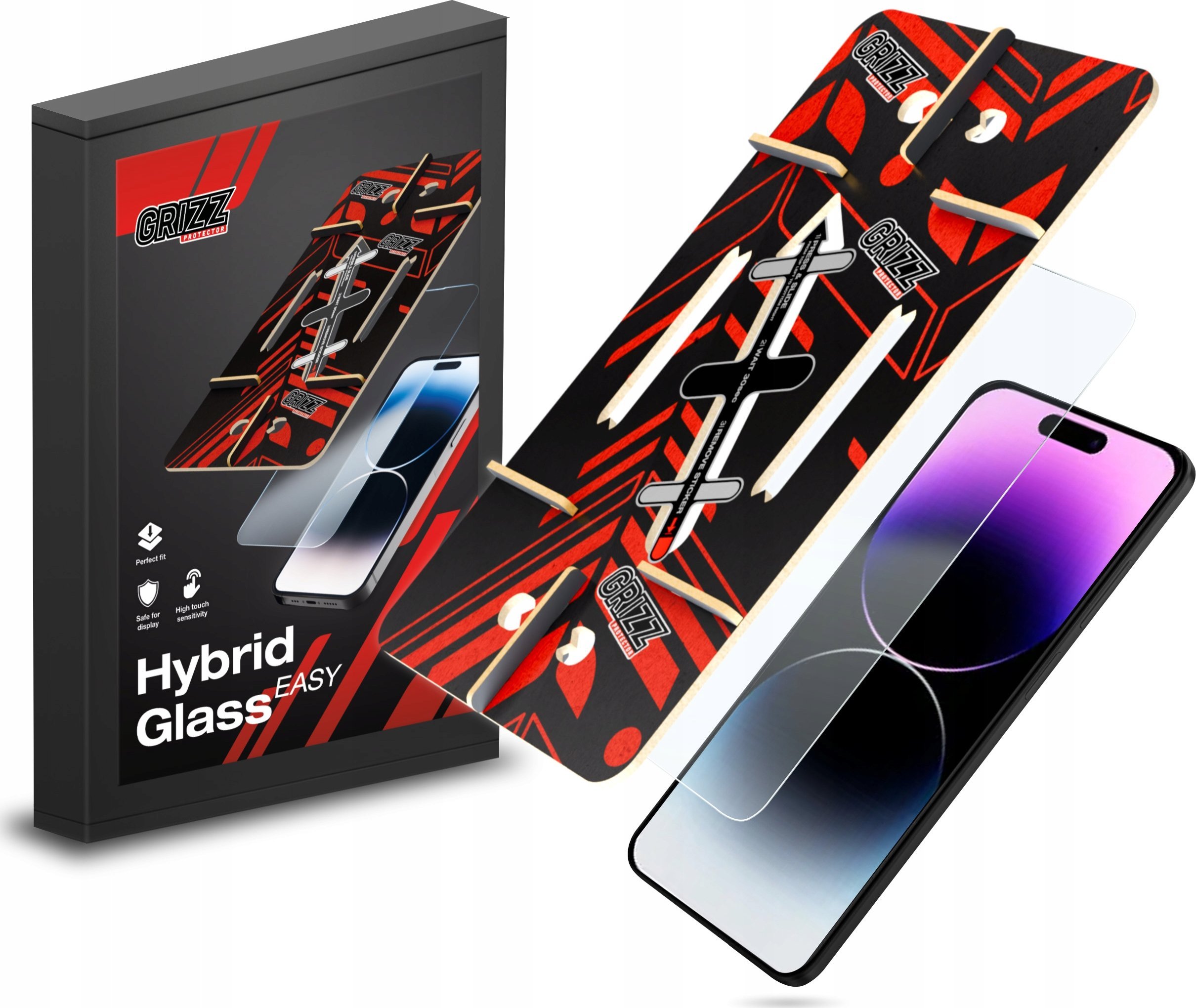GrizzGlass Szkło hybrydowe HybridGlass Easy do Apple iPhone 14 Pro