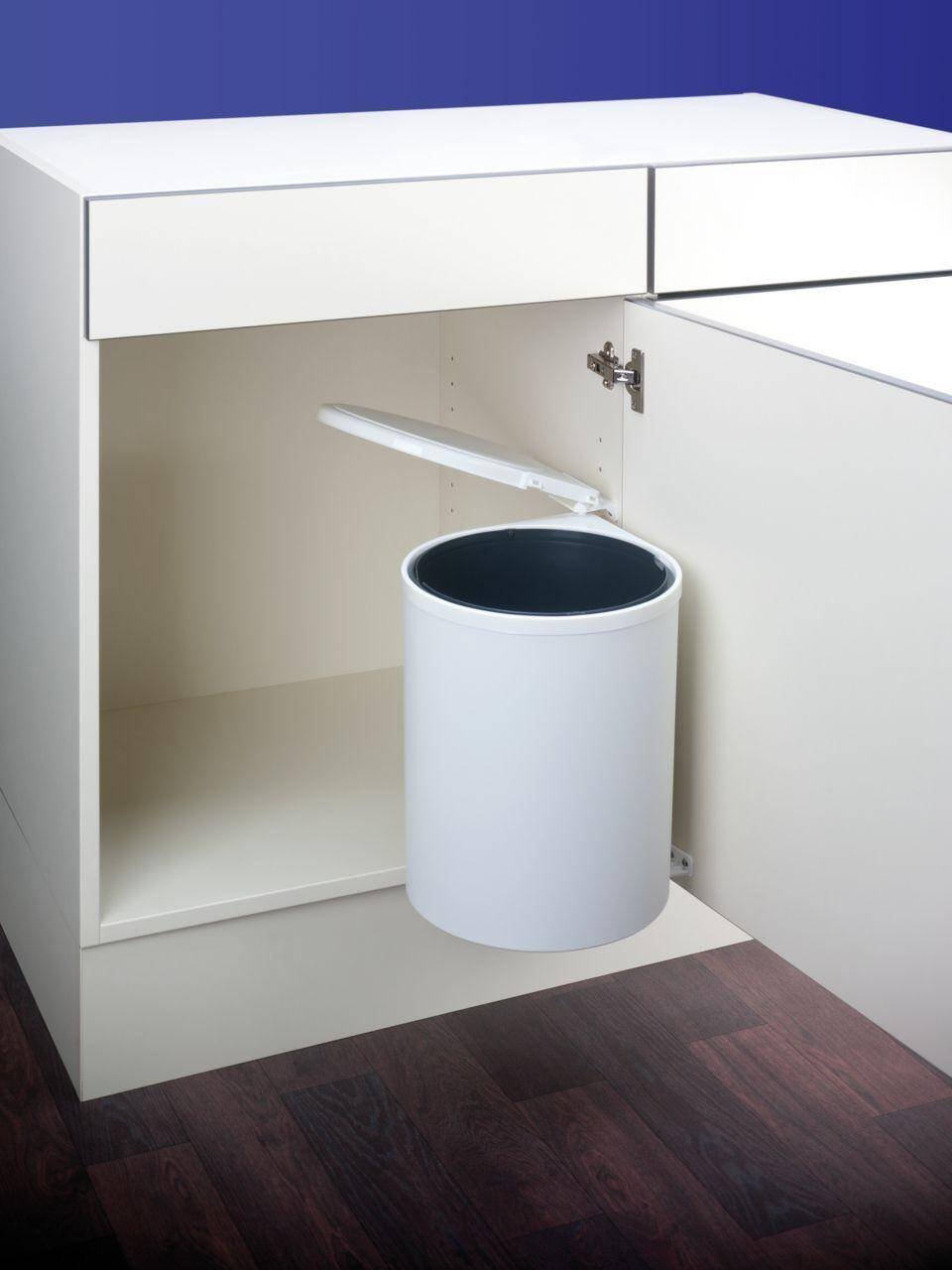 Kosz na śmieci Wesco Kosz na śmieci otwierany razem z drzwiczkami RONDO 13l biały Wesco