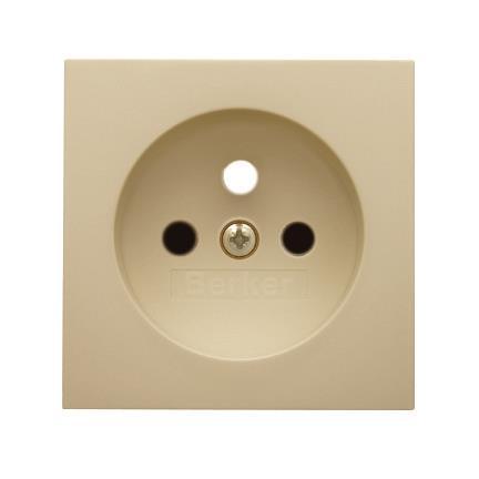 Hager Płytka czołowa do gniazd z uziemieniem i przesłonami styków kremowa (3965768992)