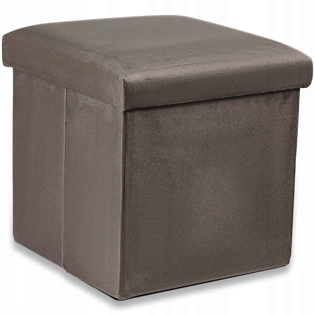 Pufa składana M - 30x30x30cm aksamit brąz