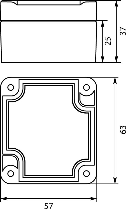 Elektro-Plast STRONG Puszka hermetyczna n/t 63x57x37mm IP67 PHP-117 szary (62.117)