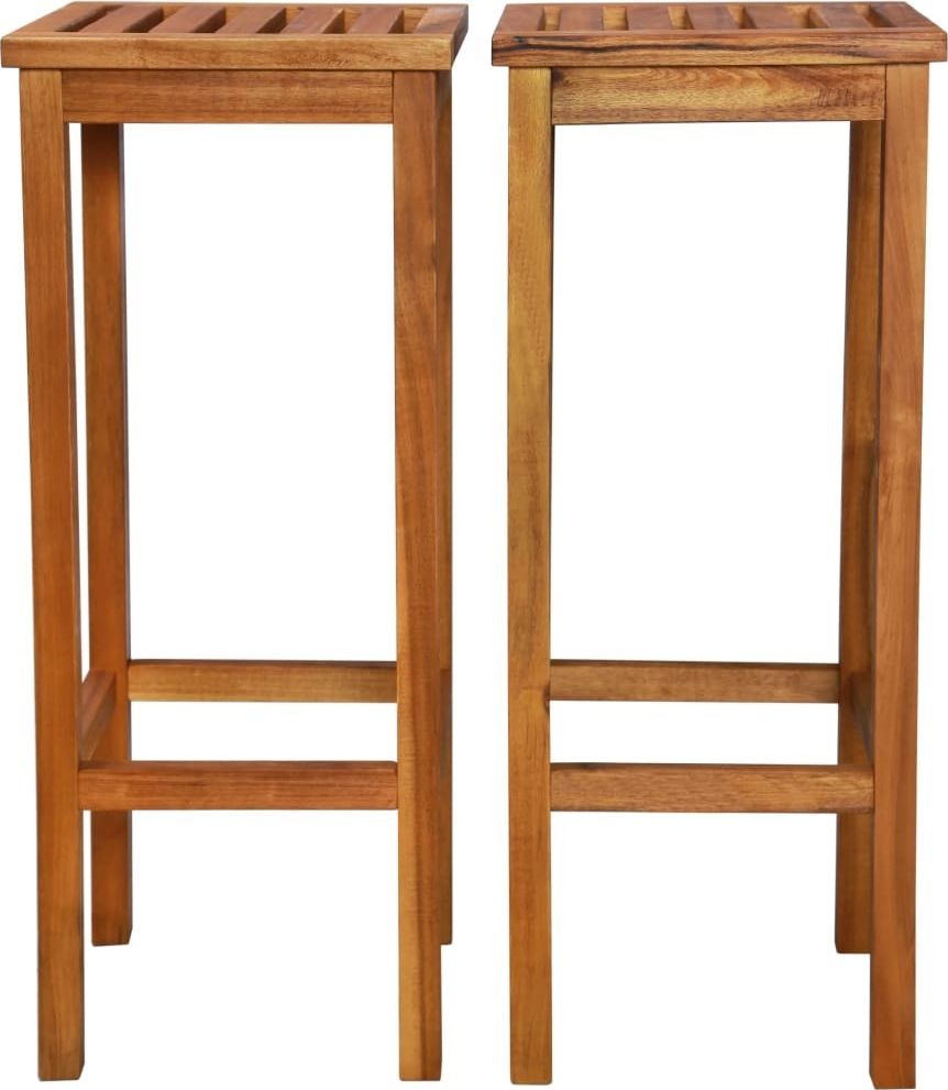 vidaXL Stołki barowe, 2 szt., lite drewno akacjowe