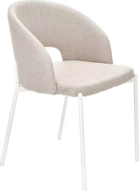 Elior Beżowe tapicerowane krzesło - Morius