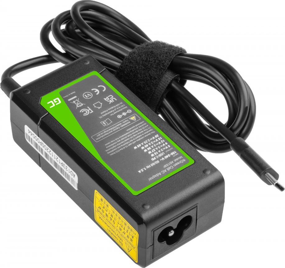 Zasilacz do laptopa Green Cell 45 W, USB-C, (AD133P)