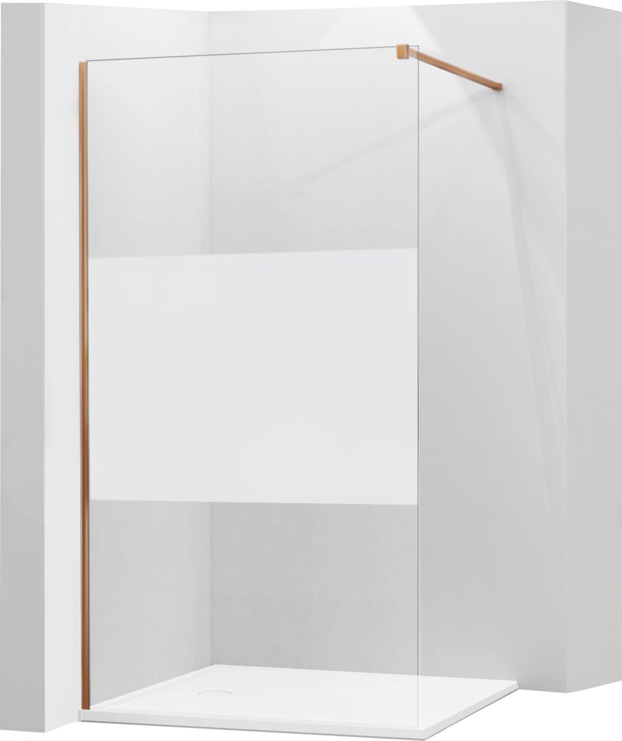 Mexen Mexen Kioto ścianka prysznicowa 70 x 200 cm, transparent/szron 8 mm, różowe złoto - 800-070-101-60-35