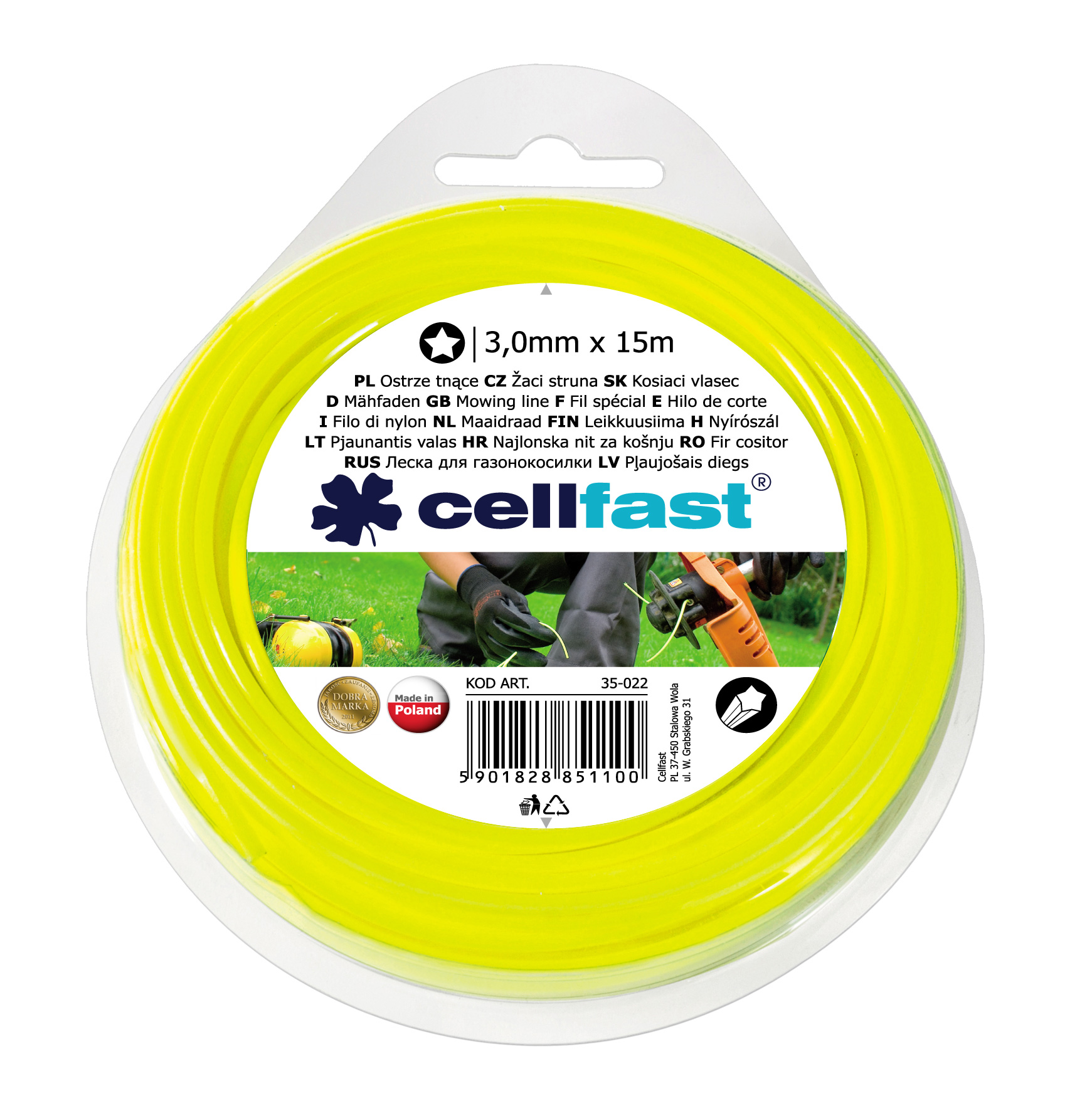Cellfast Żyłka tnąca gwiazdka 3mm x 15m (35-022)