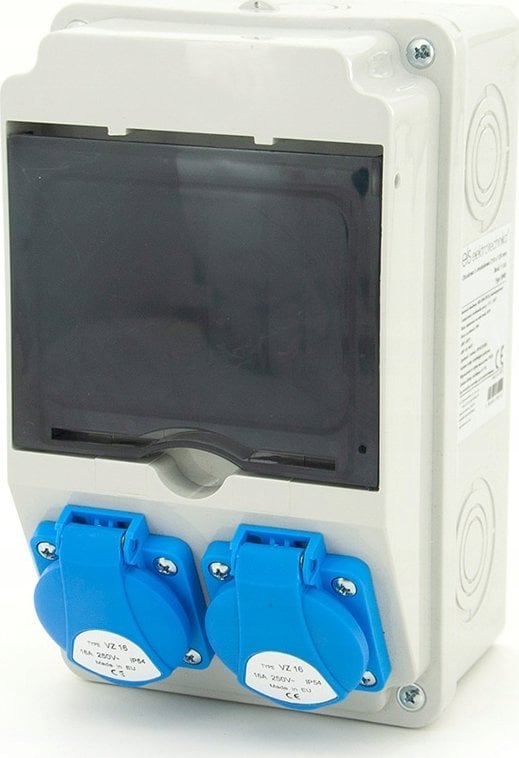 ELS Elektrotechnika Rozdzielnica budowlana, ogrodowa 2*GS 230V, obudowa naścienna, okablowana, niewyposażona, okienko 6M, 6NO200