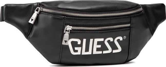 Guess, Salameda, Leather, Textile Fanny Pack, Black, 29,5/39 x 14 x 7 cm, For Men For Men