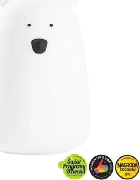 Miś duży lampka silikonowa biała