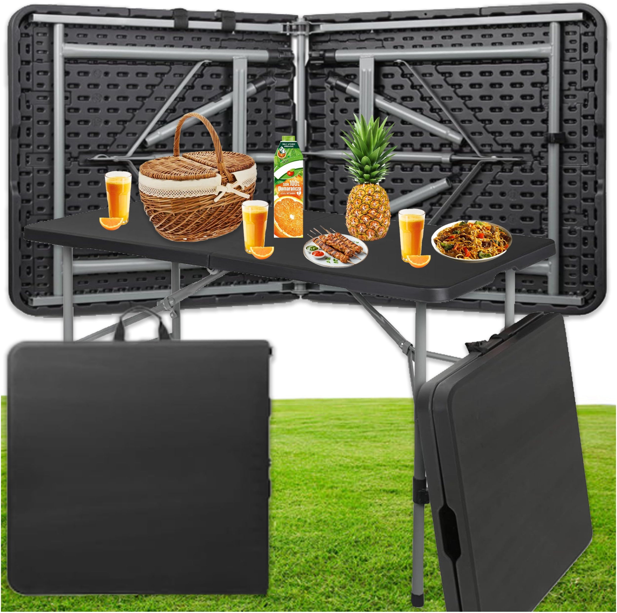 Hitbaits STÓŁ Cateringowy 180 CM czarny G495 KANZA