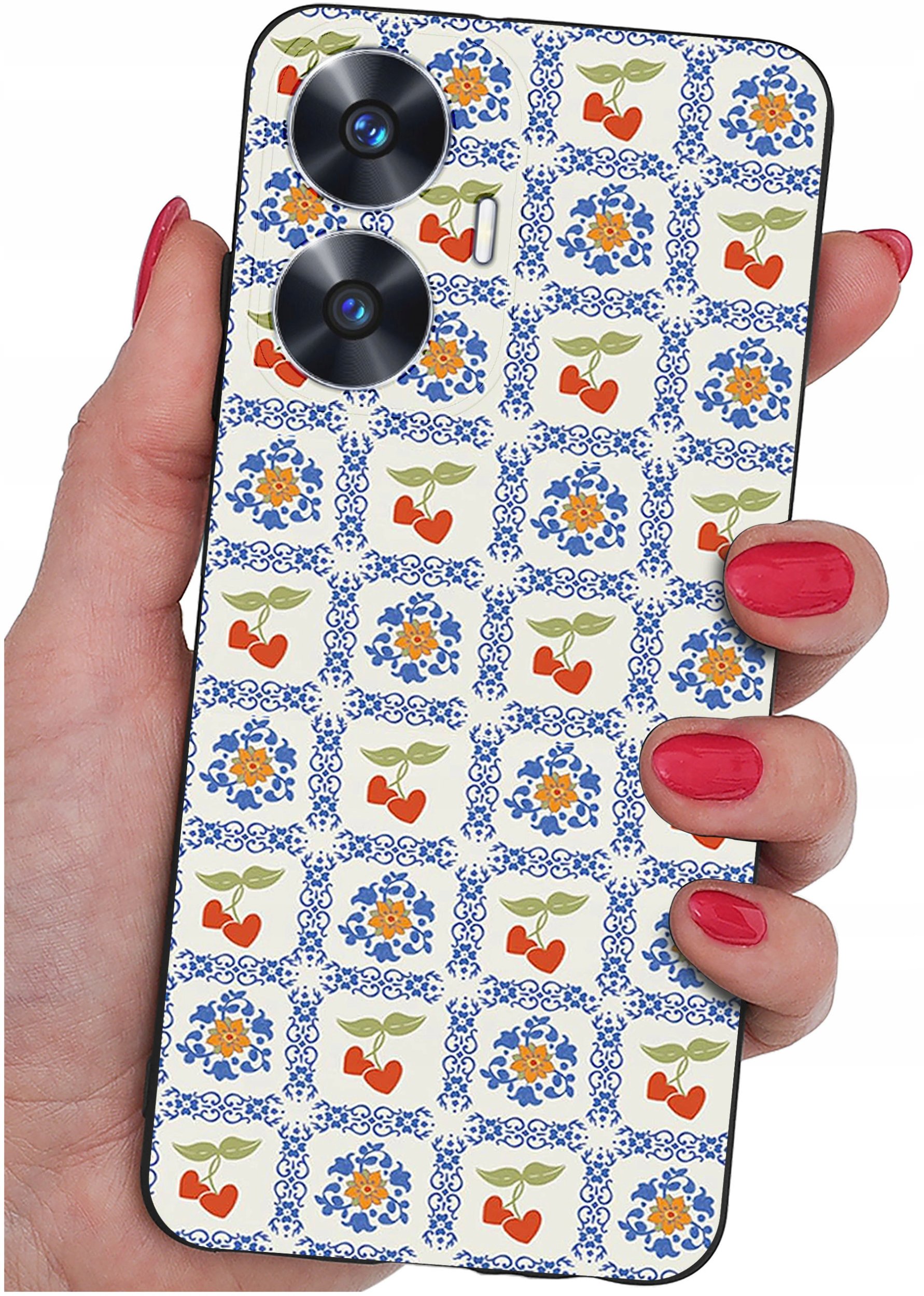 ETUI do Realme C55 WZORY |SILIKONOWE MATT CASE + SZKŁO 9H