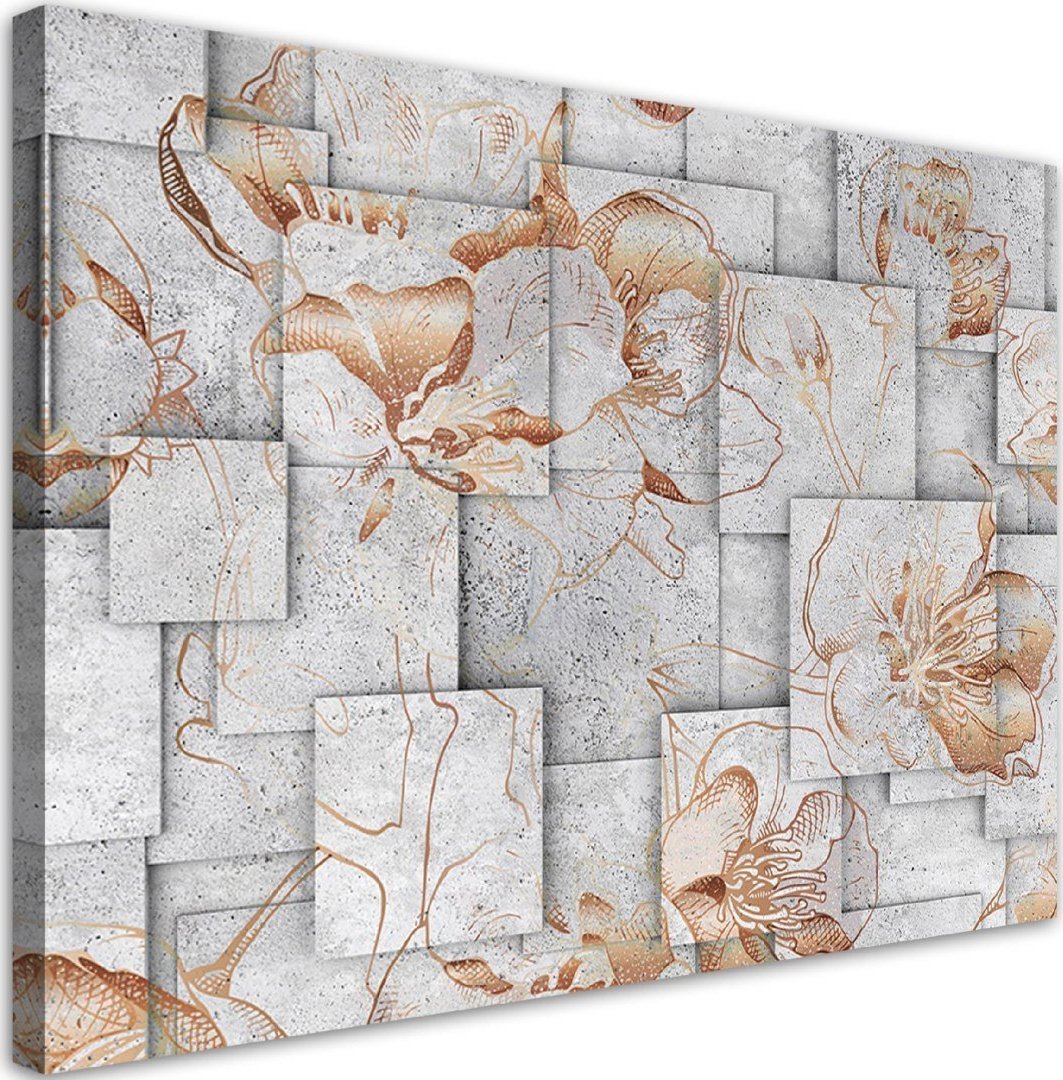 Feeby Obraz na płótnie, Kwiaty Lilii na geometrycznym tle - 120x80