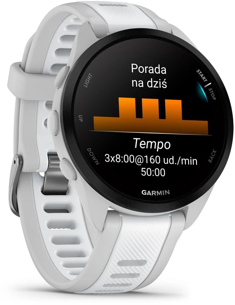 Zegarek sportowy Garmin Forerunner 165 Biały (010-02863-21)