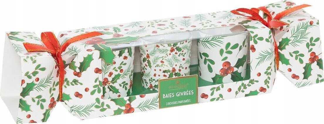 Atmosphera Zestaw świec zapachowych z nadrukiem świątecznym, 3 sztuki