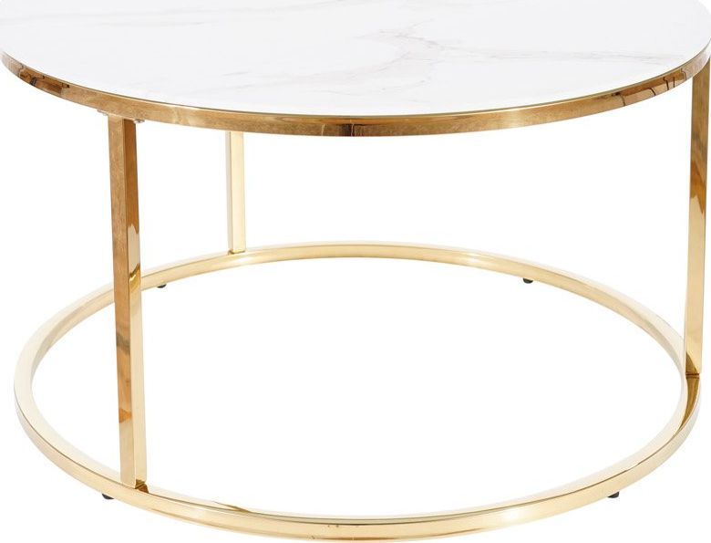 Signal Ława SABINE 80x80 marmur/złota