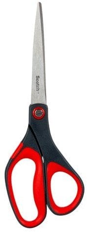3M Scotch Präzisionsschere, Länge: 200 mm, rot/grau, spitz Klingen aus rostfreiem Edelstahl, weicher Komfortgriff aus (1448)