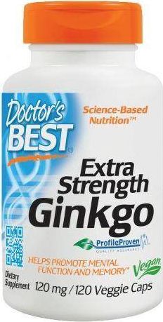 DOCTORS BEST Doctor's Best - Ginkgo Biloba, Ekstra Moc, 120mg, 120 vkaps