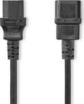 Kabel zasilający Nedis Nedis CEGL10500BK30 kabel zasilające Czarny 2 m C14 panel C13 panel