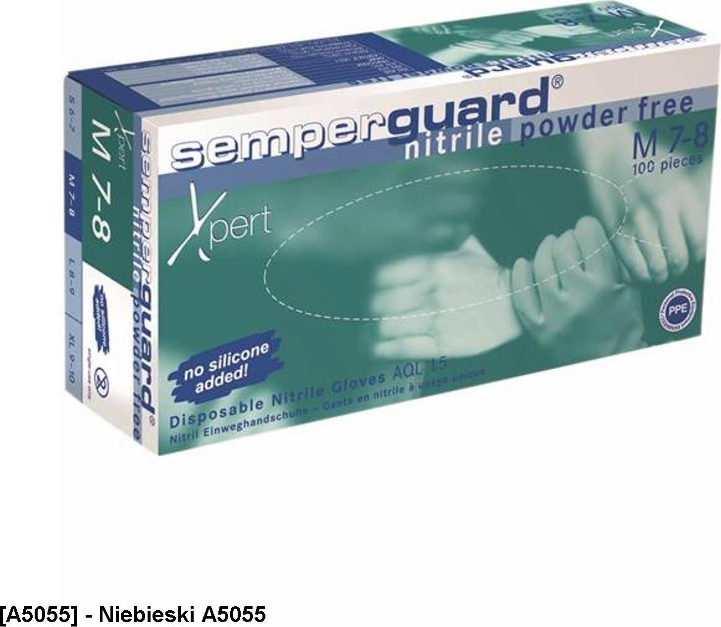 Ardon SEMPERGUARD XPERT - rękawice jednorazowe - powder free - niebieskie, Nitryl 07
