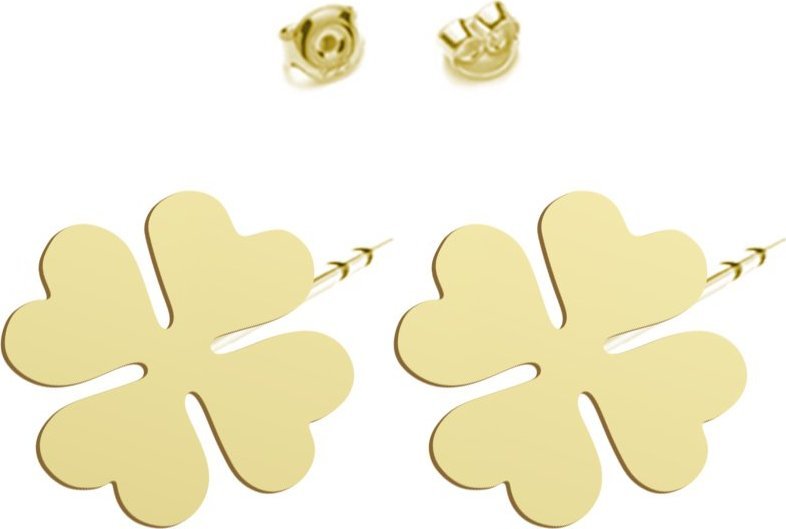 Radziszewska Jewellery Kolczyki Pozłacane z Koniczynką