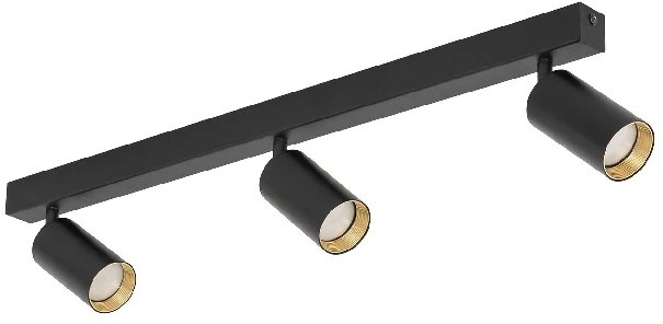 Potrójna lampa sufitowa Amis 10634 tubki do salonu czarne złote