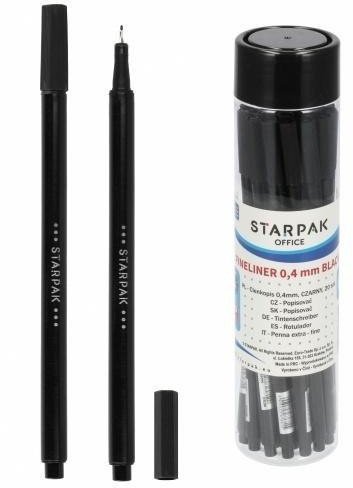 Cienkopis 0.4mm czarny tuba (20szt)